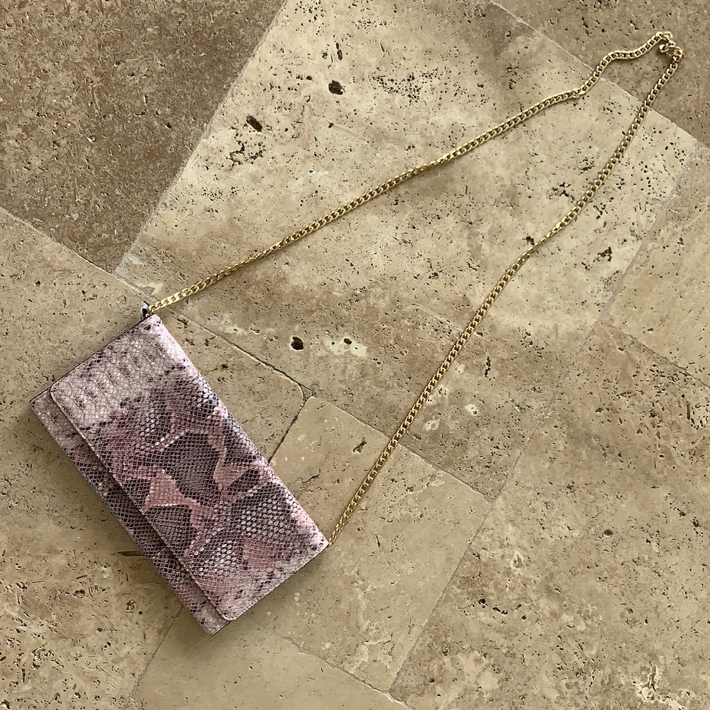 Nordstrom pink and black snake Print purse